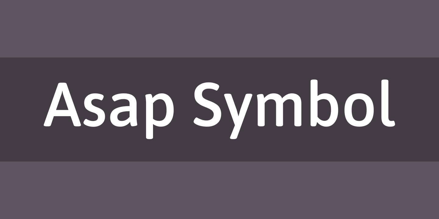 Example font Asap Symbol #1